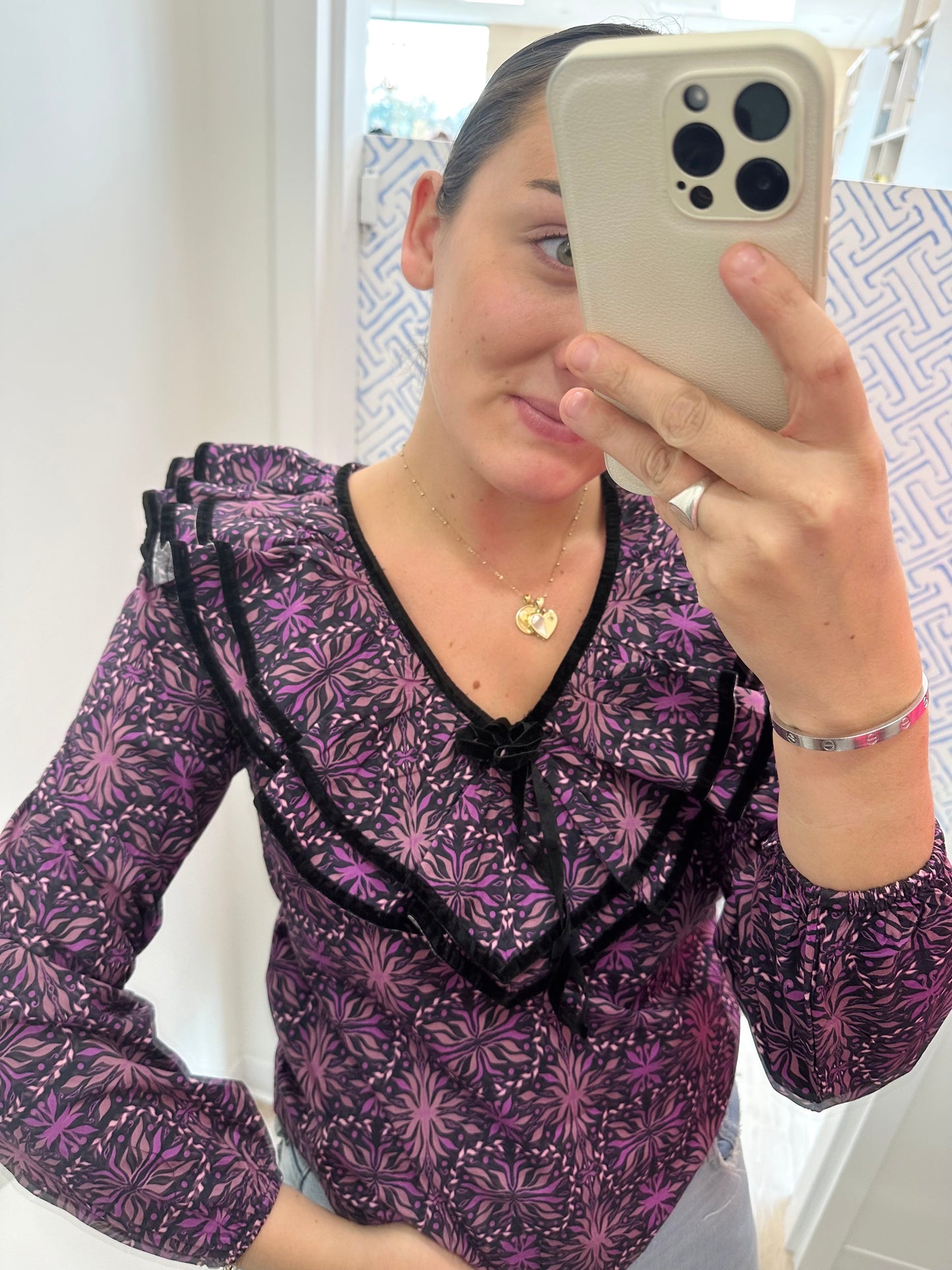 Allison Belinda Blouse in Plum Kaleidoscope
