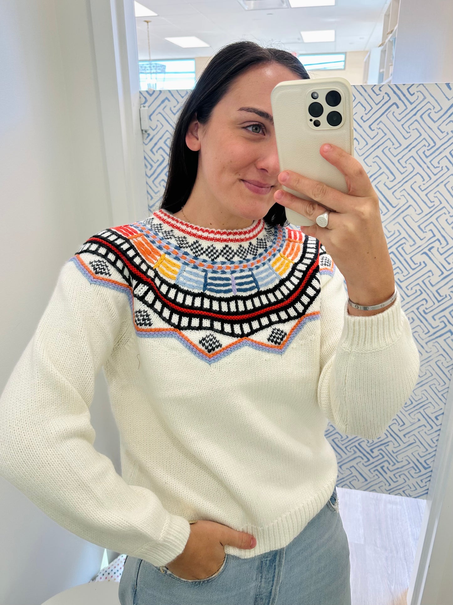 Marine Layer Archive Lomas Sweater - Ivory Multi