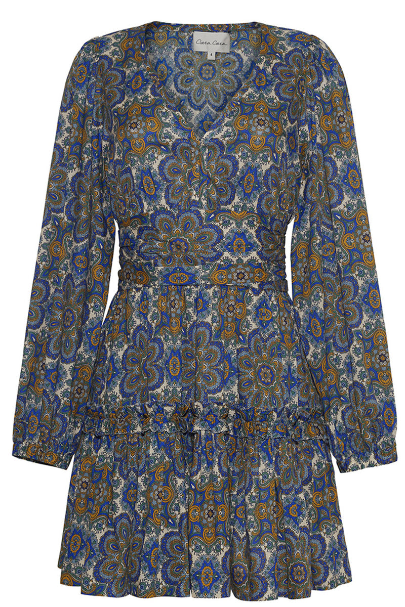 Cara Cara - Harper Dress in Scarf Medallion Blue