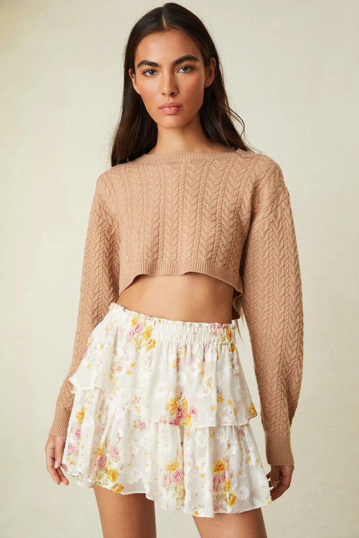 Love Shack Fancy Ruffle Mini Skirt in Lemon Pie