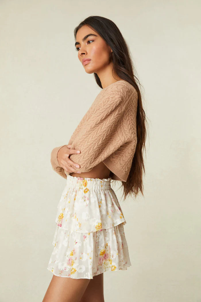 Love Shack Fancy Ruffle Mini Skirt in Lemon Pie