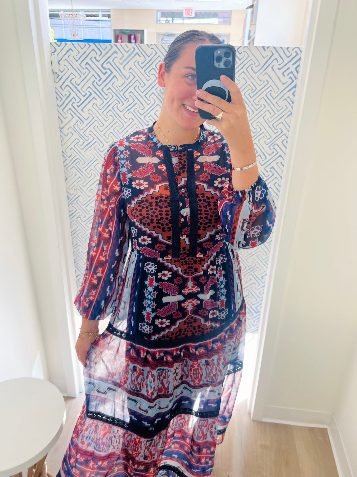 Allison Avalon Maxi Dress in Geo Print