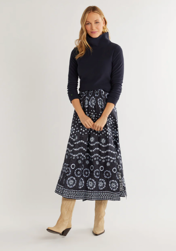 Dudley Stephens - Park Slope Turtleneck in Vello Fleece in Navy