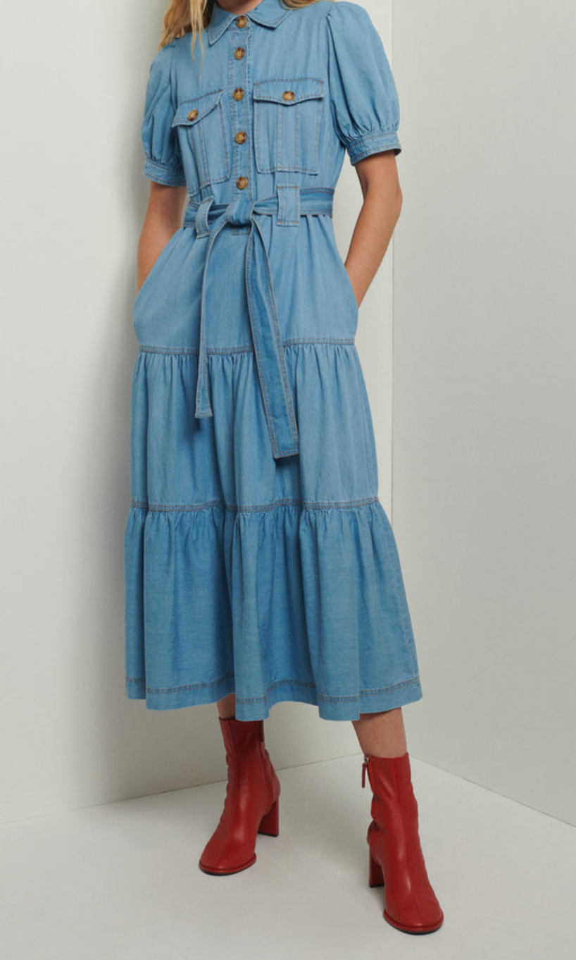 Derek Lam - Buffy Utility Dress in Light Wash