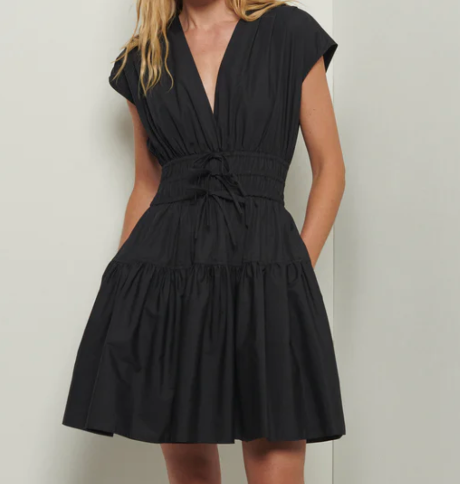 Derek Lam - Tora V Neck Dress in Black