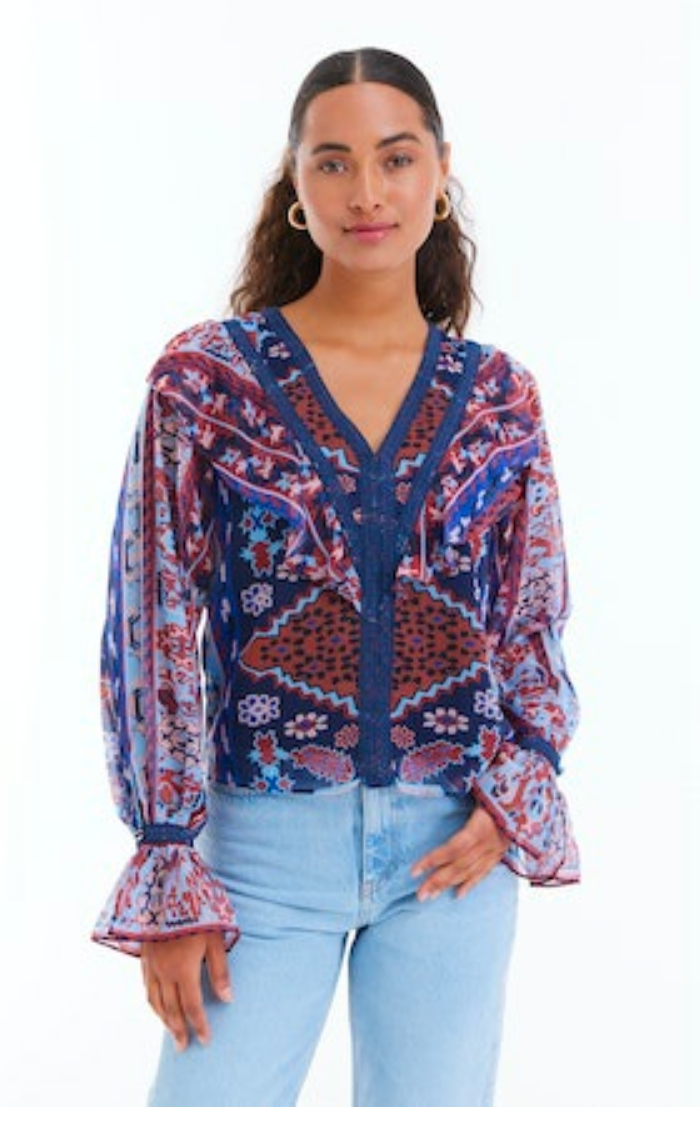 Allison Jules Blouse in Geo Print