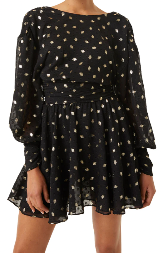 MISA Davie Dress in diamond dotted chiffon
