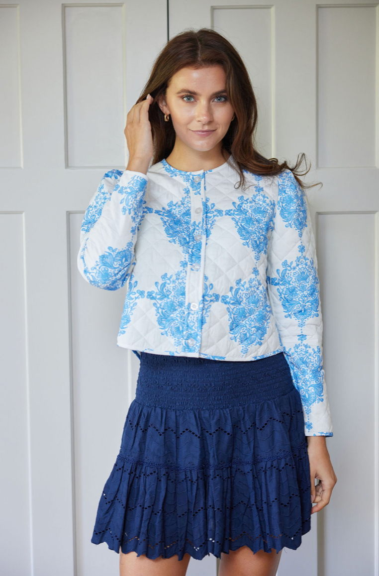 STS X Cabana Eyelet Mini Skirt in Navy