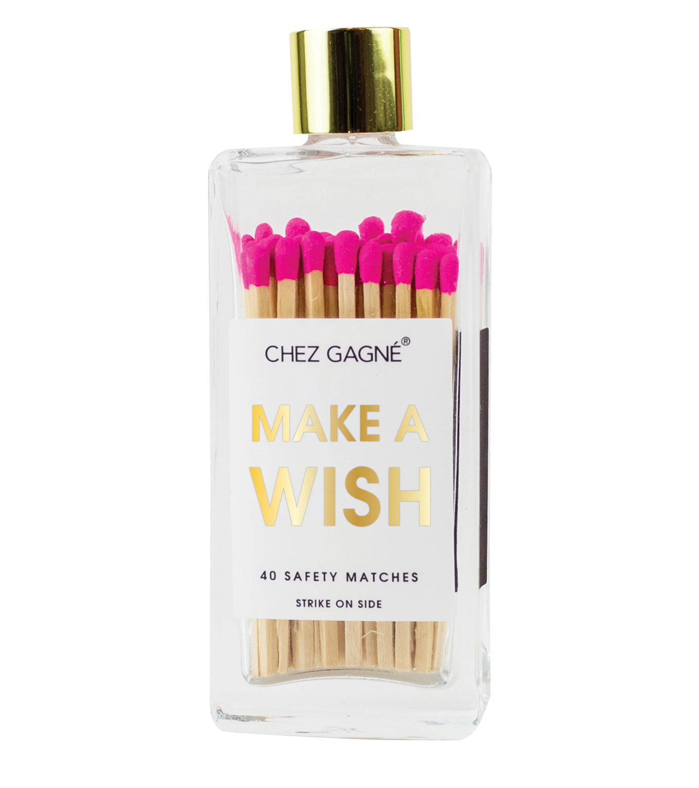Chez Gagné Glass Bottle Safety Matches - Make a wish!