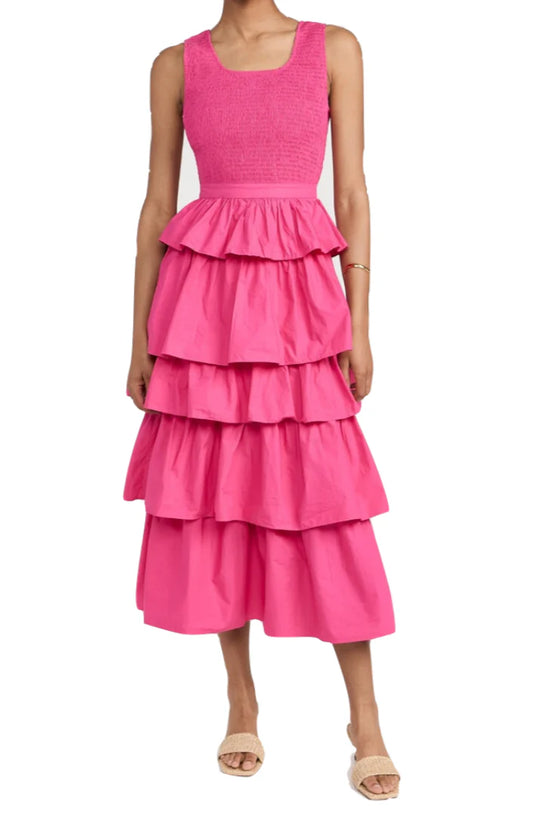 Rhode Nia Dress in Hot Pink