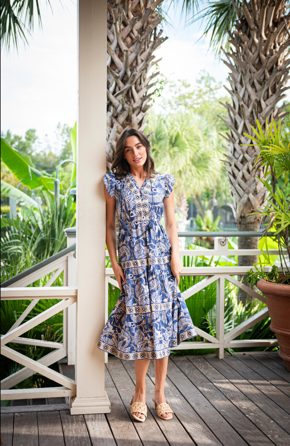 Cinched Waist Flutter Midi - F2520