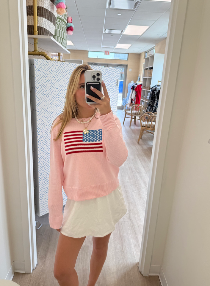 Cropped Flag Sweater SU25216