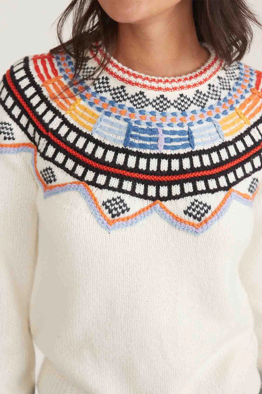Marine Layer Archive Lomas Sweater - Ivory Multi