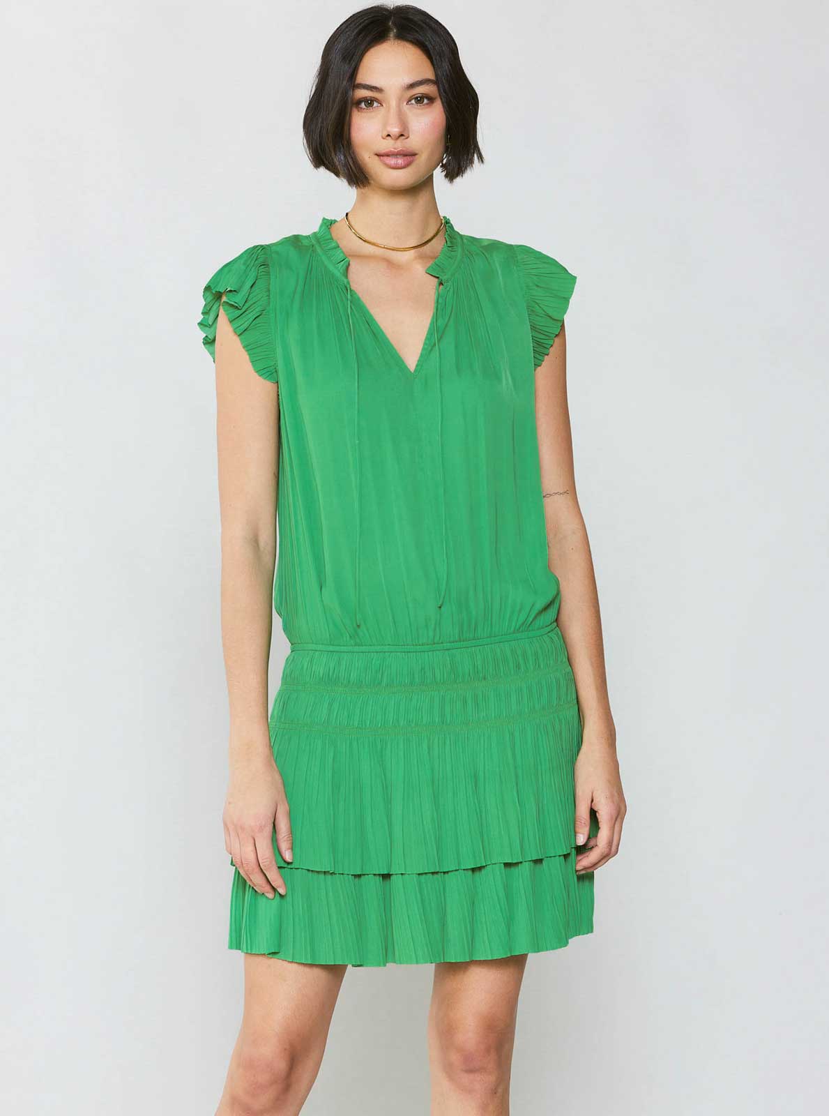 Mini Dress with Pleated Skirt