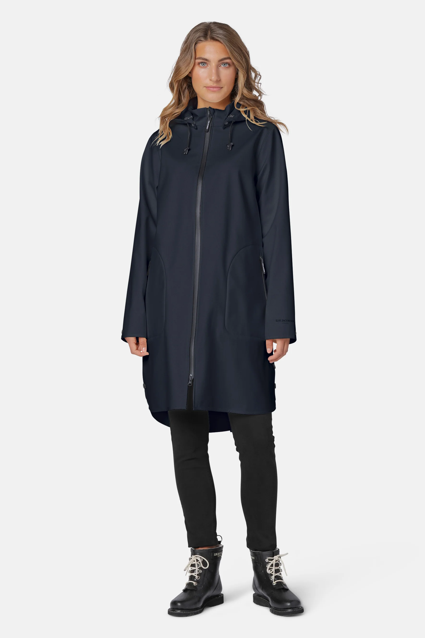 Isle of Jacobson - Hooded Raincoat in Dark Indigo