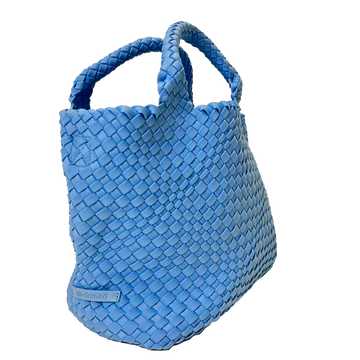 Lily Woven Neoprene Tote with pouch in Sky Blue