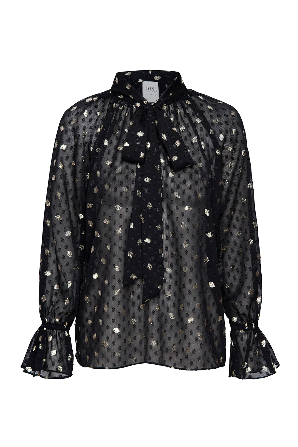 MISA Gracie Top in dotted metallic diamond