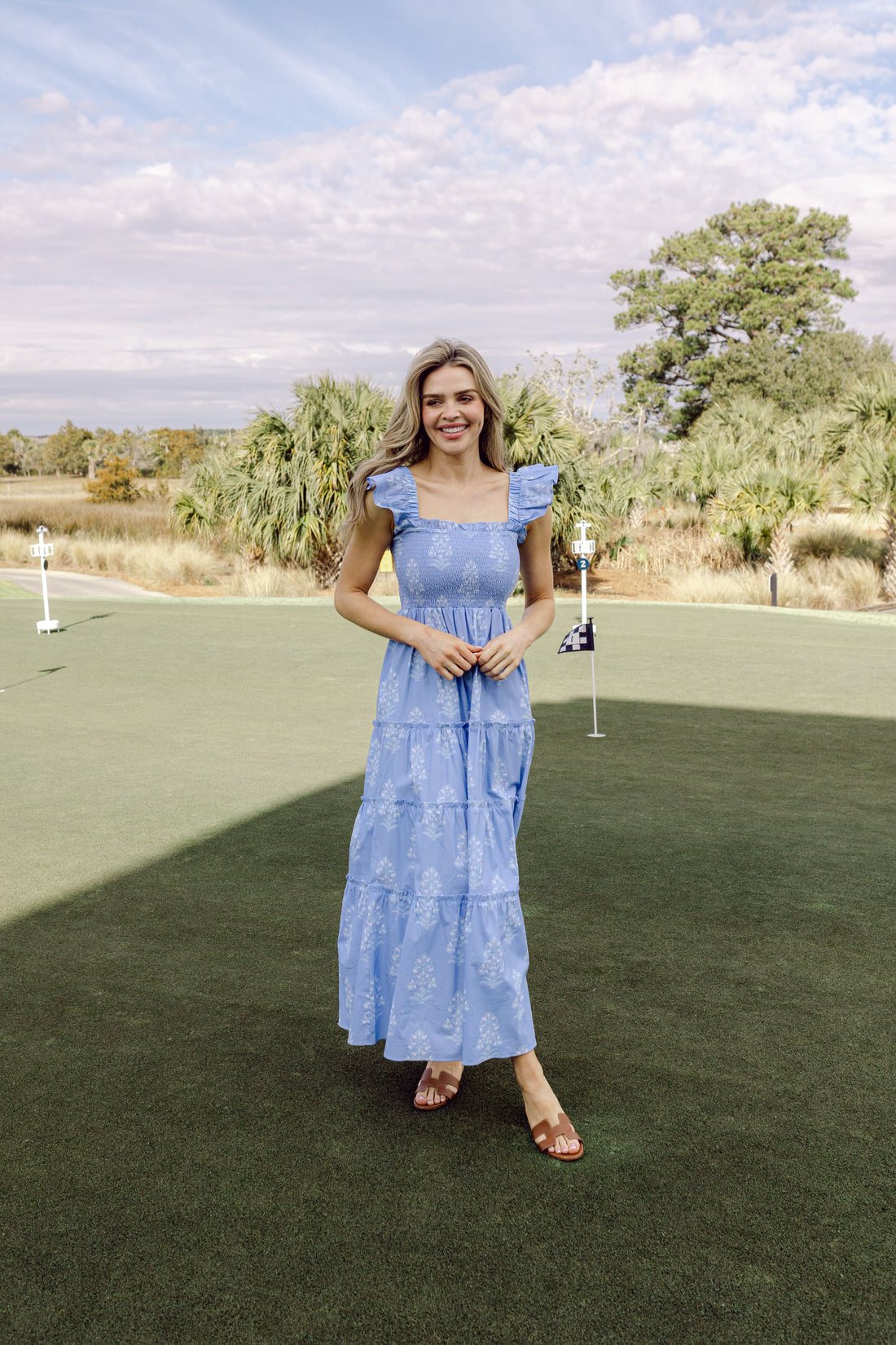 Blue Floral Flutter Strap Maxi Dress SU26128B – Sail to Sable The Cabana