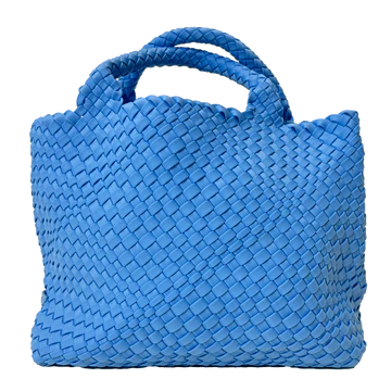 Lily Woven Neoprene Tote with pouch in Sky Blue