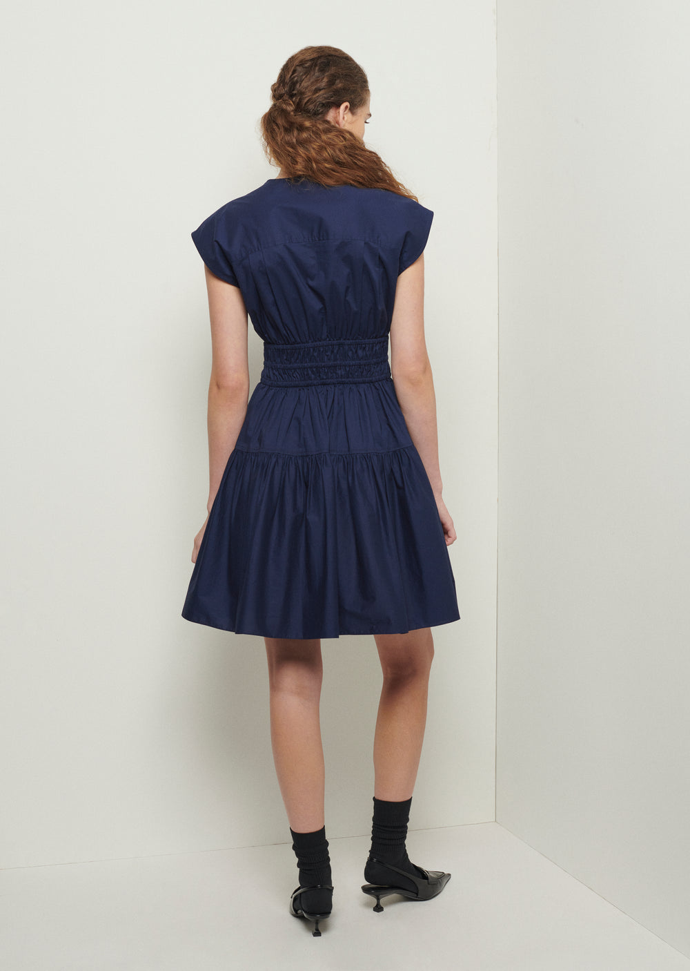 Derek Lam Tora V Neck Dress - Navy