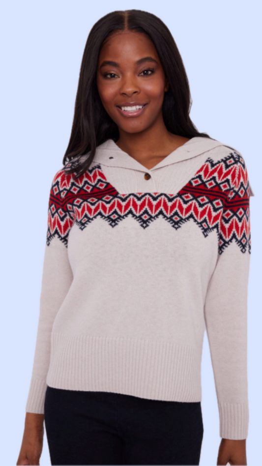 Sail to Sable Fair Isle Button Front Sweater