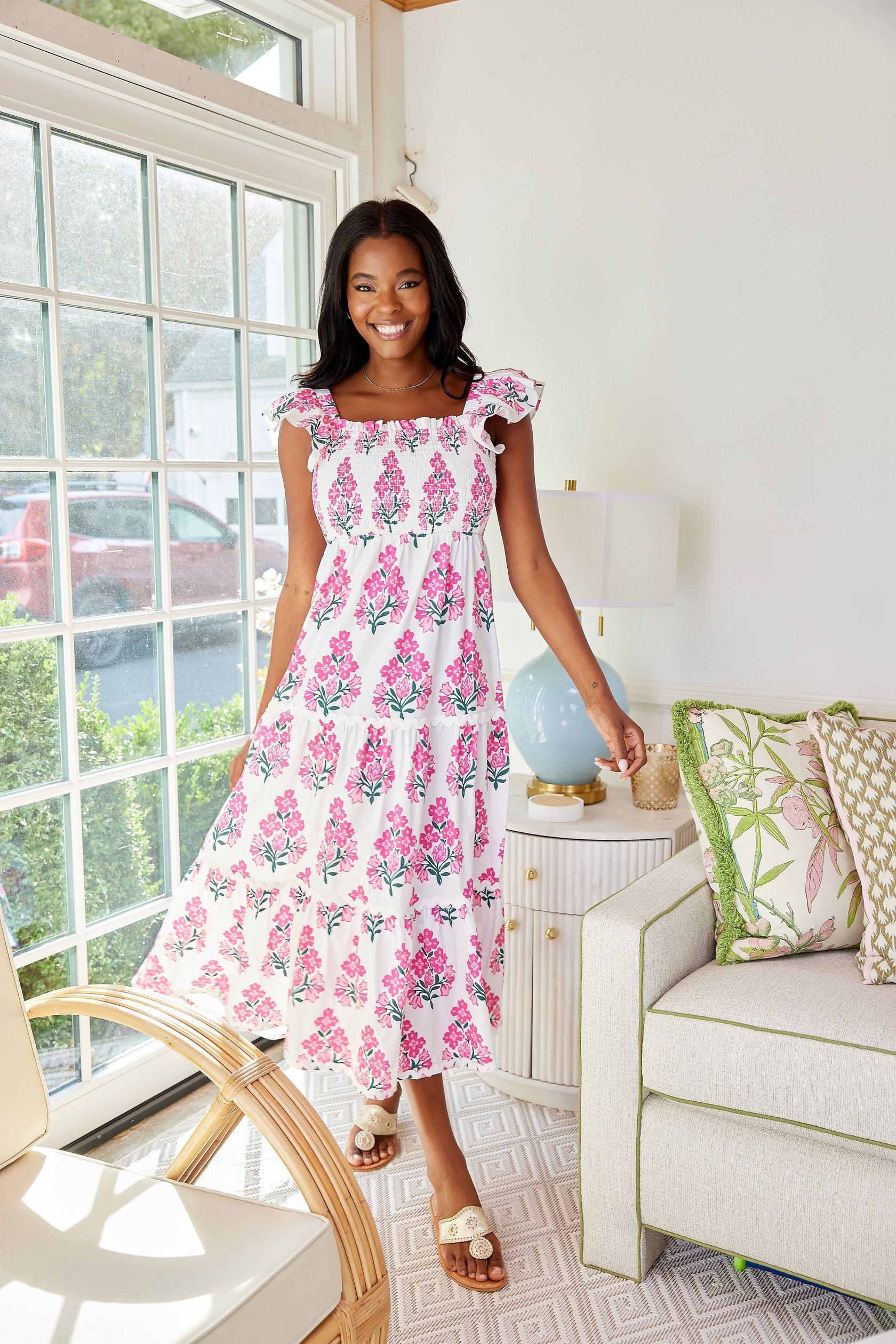 Debra Smocked Midi Dress ASP2503