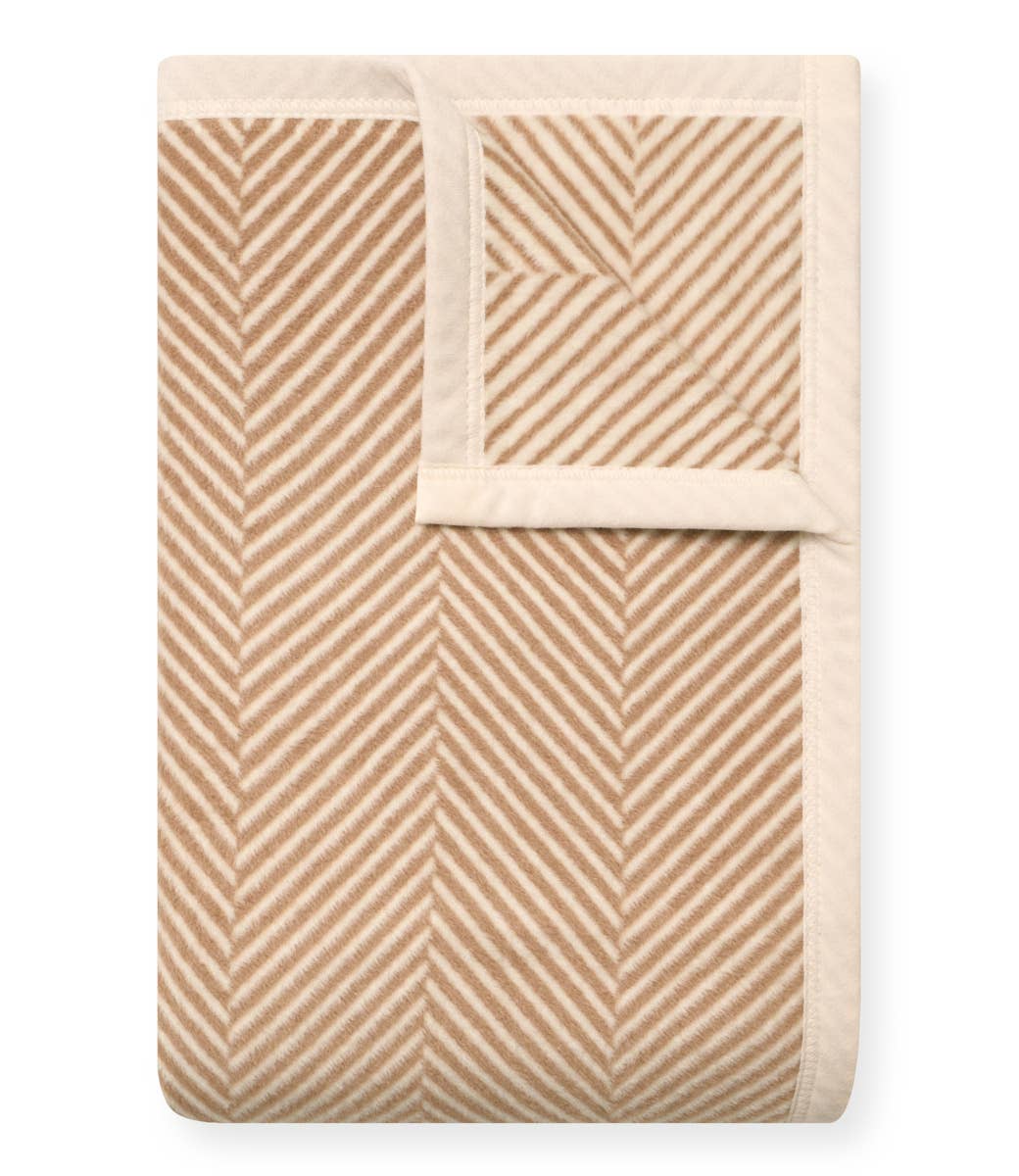 Harborview Herringbone Tan Blanket