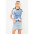 Short Sleeve Striped Pattern Knit Top