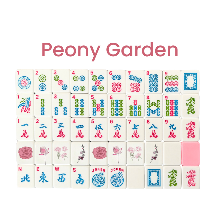 Peony Garden American Mahjong Tile Set (160 Tiles)