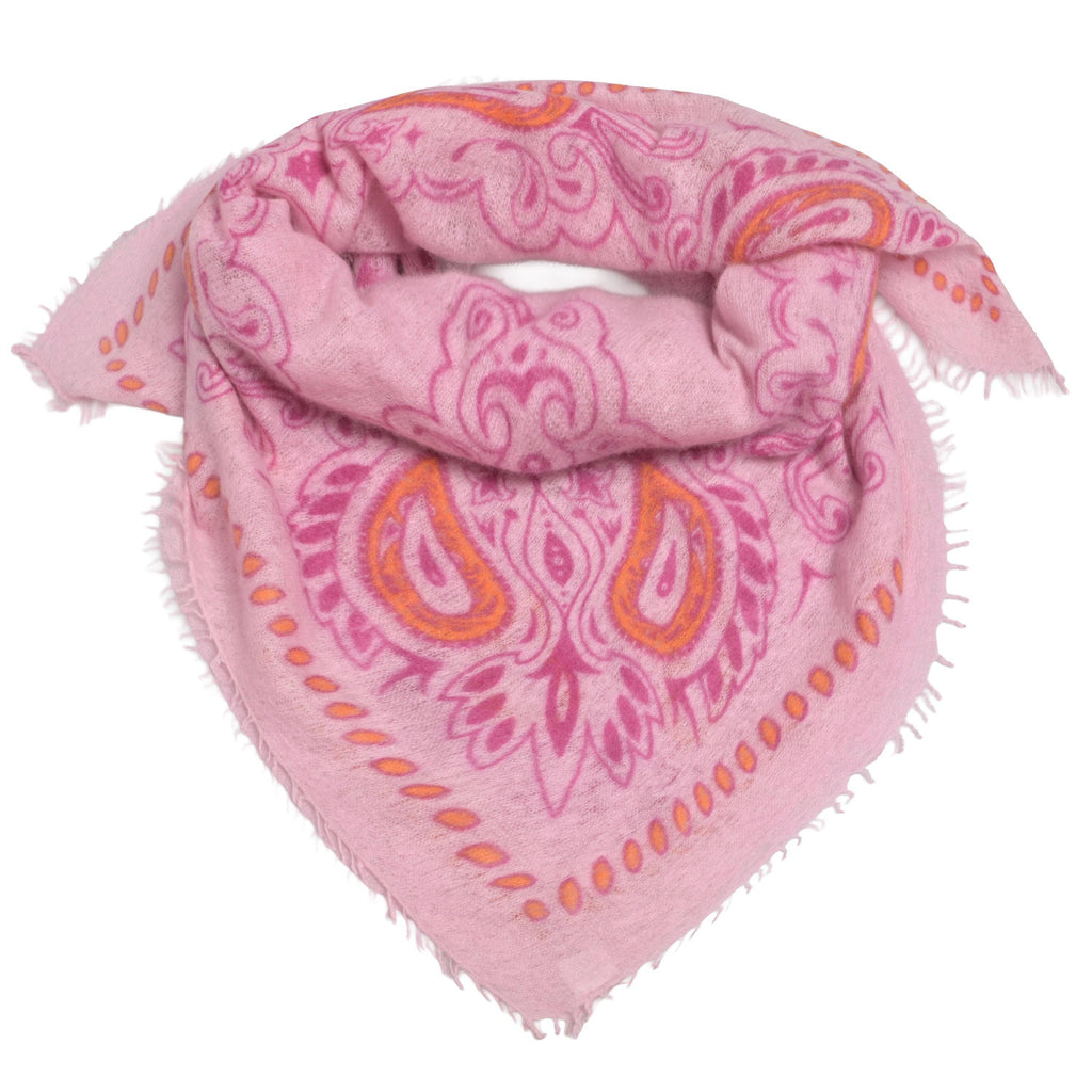 Cashmere bandana Paisley-cs Big in pink
