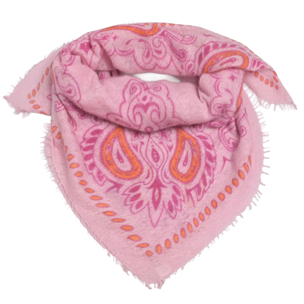 Cashmere bandana Paisley-cs Big in pink