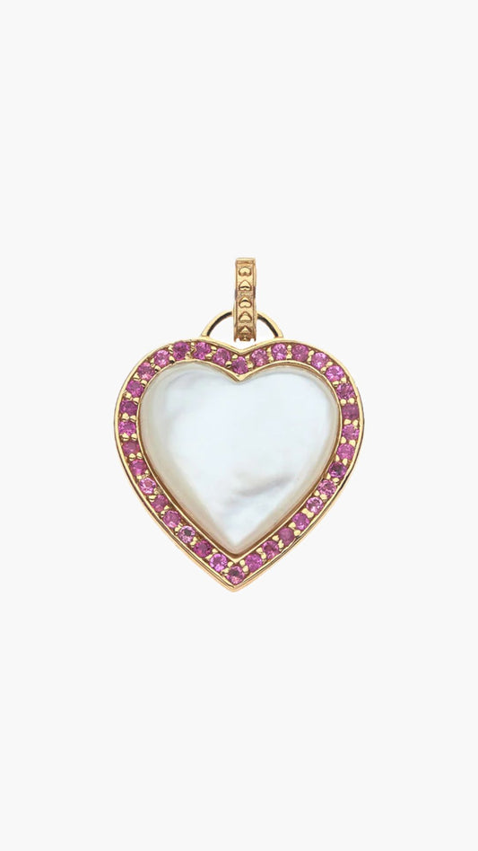 Jane Win LOVE Set in Stone Pendant in Mother of Pearl