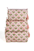 Mona Block Print Makeup Bag in Pink