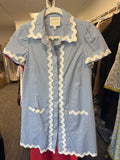 Sample Blue/White Stretch Cotton Poplin