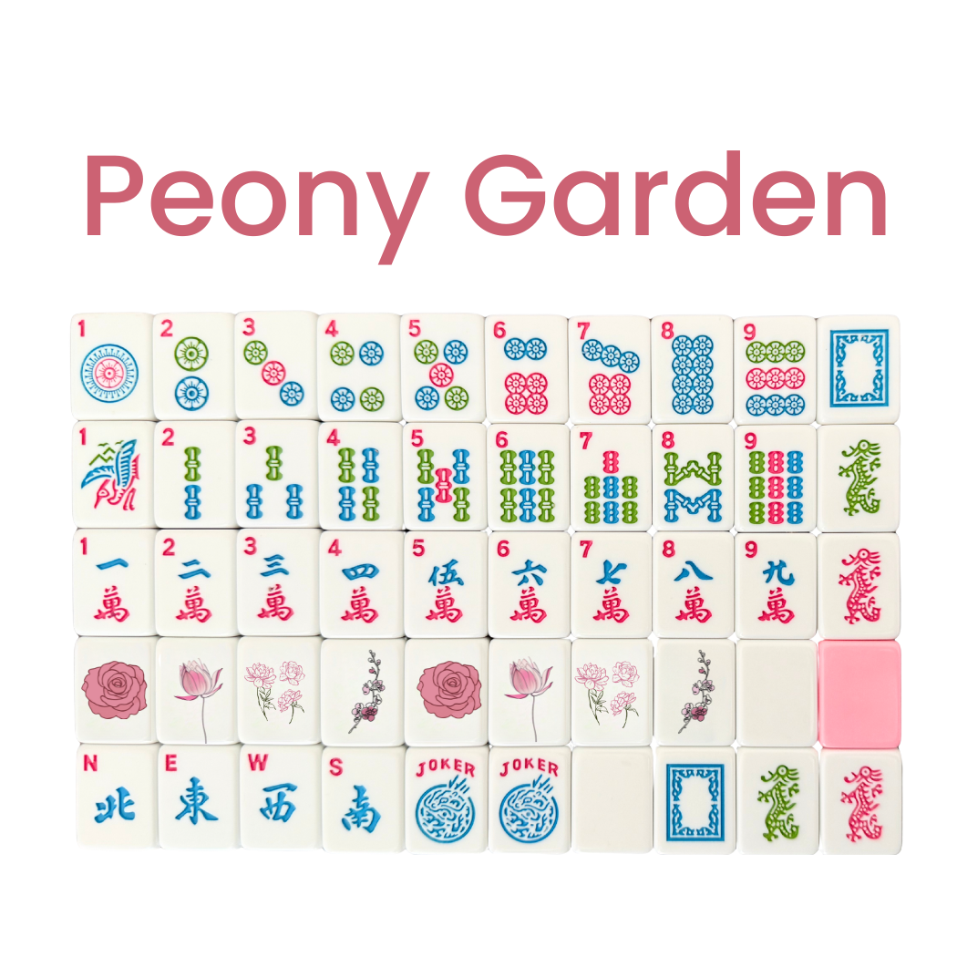 Peony Garden American Mahjong Tile Set (160 Tiles)