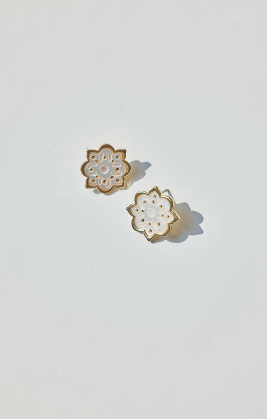 Mother of Pearl Ikat Stud