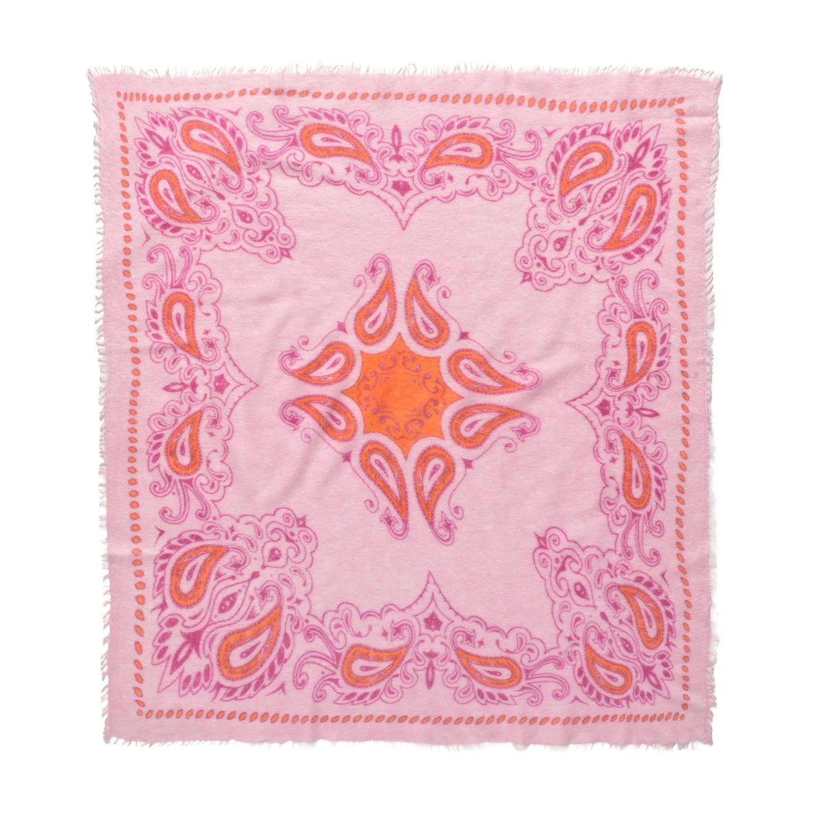 Cashmere bandana Paisley-cs Big in pink