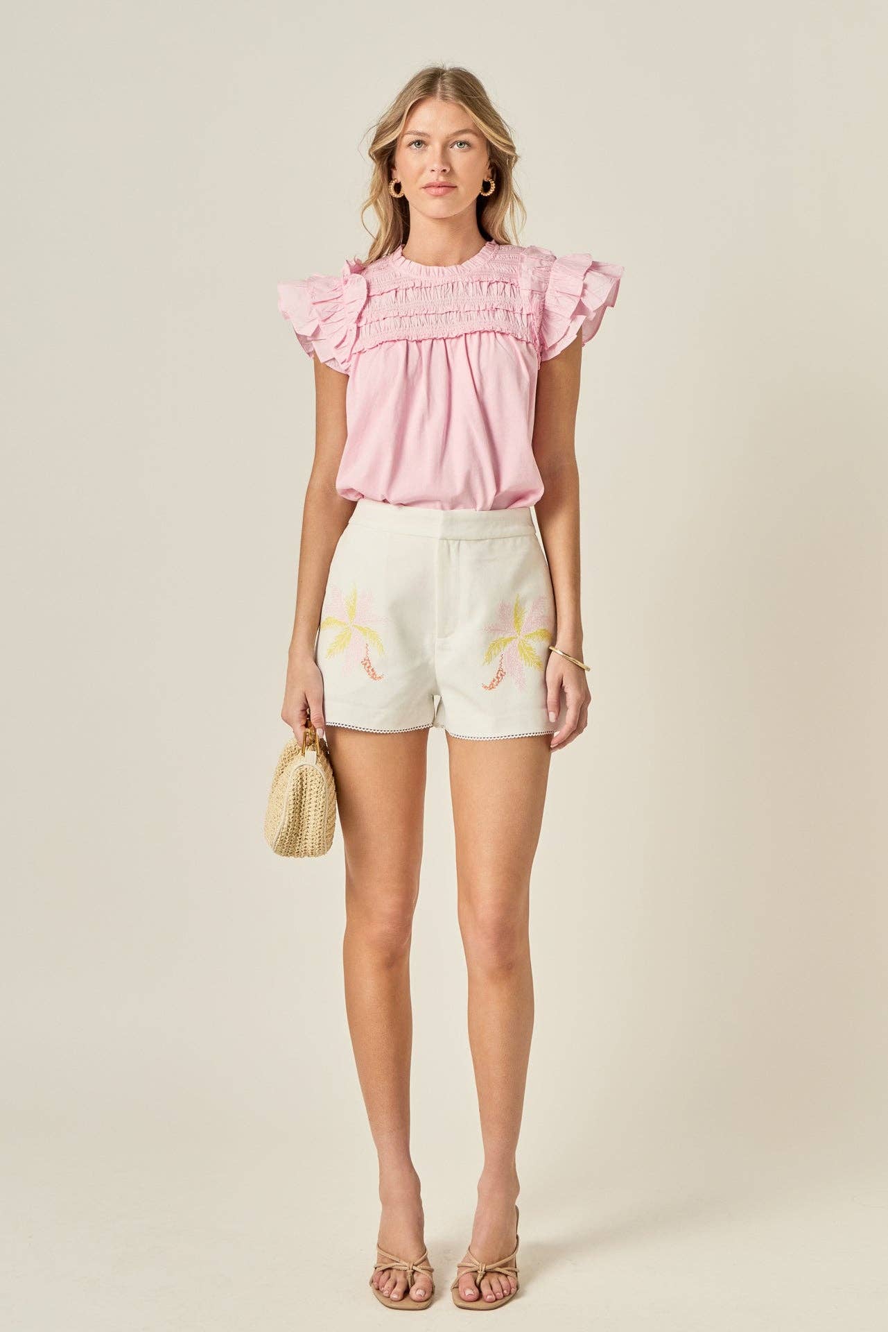 Mix Media Ruffle Top