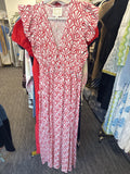 Sample Red Shell Print Maxi Dress
