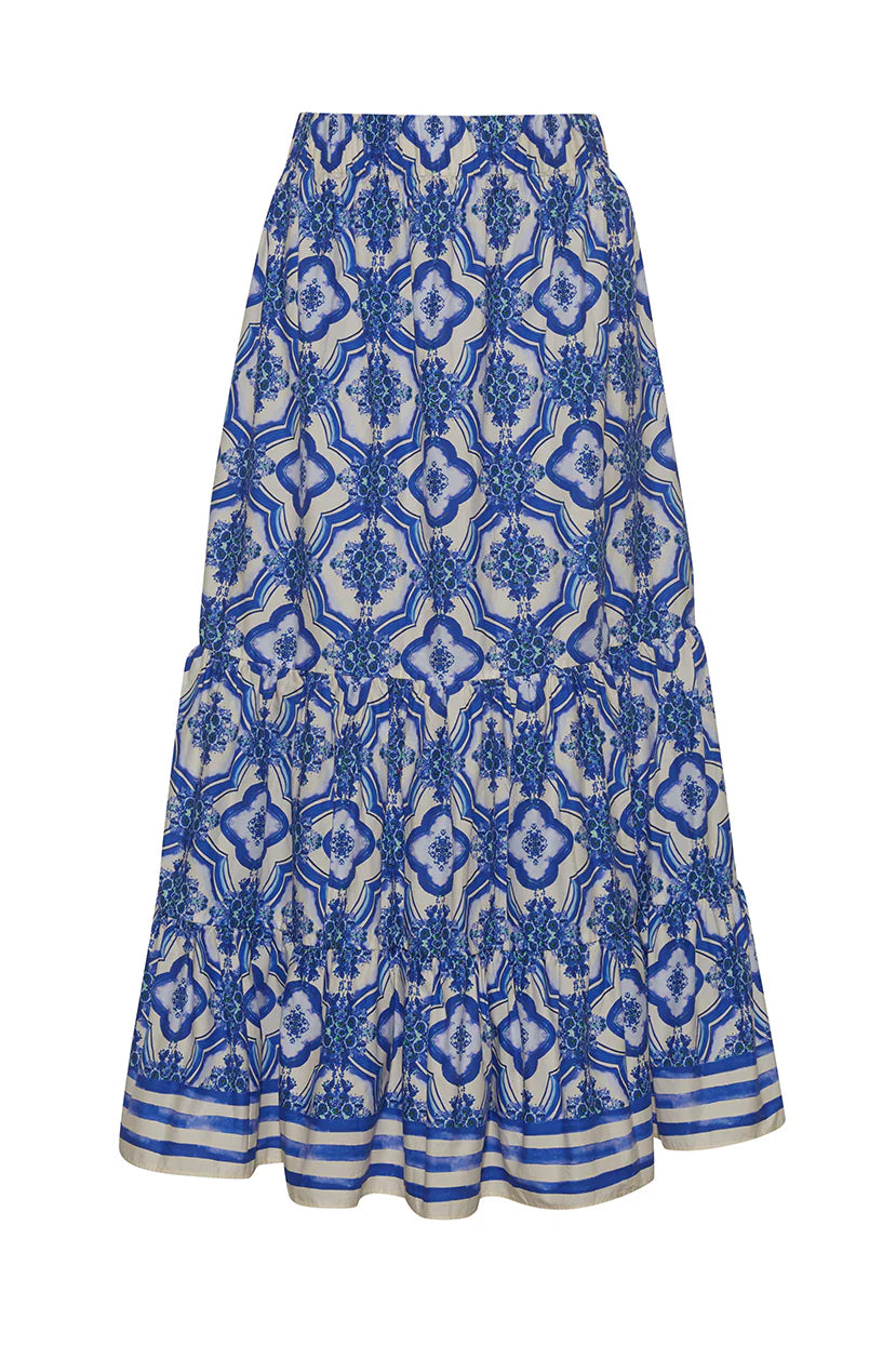 Cara Cara Chase Skirt in Belle Tile Blue