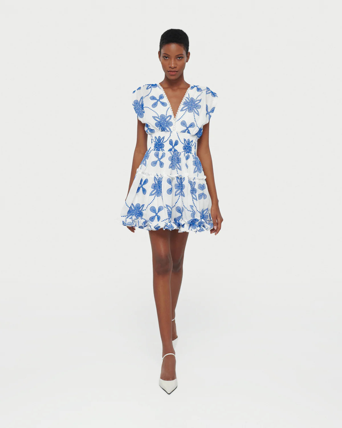 Waimari Giselle Mini Dress in White & Blue – Sail to Sable The Cabana