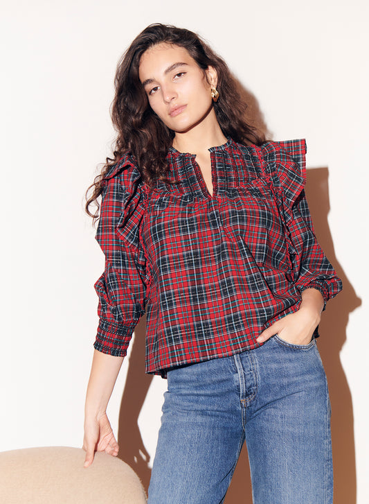 Saylor Louis Christmas Plaid Top