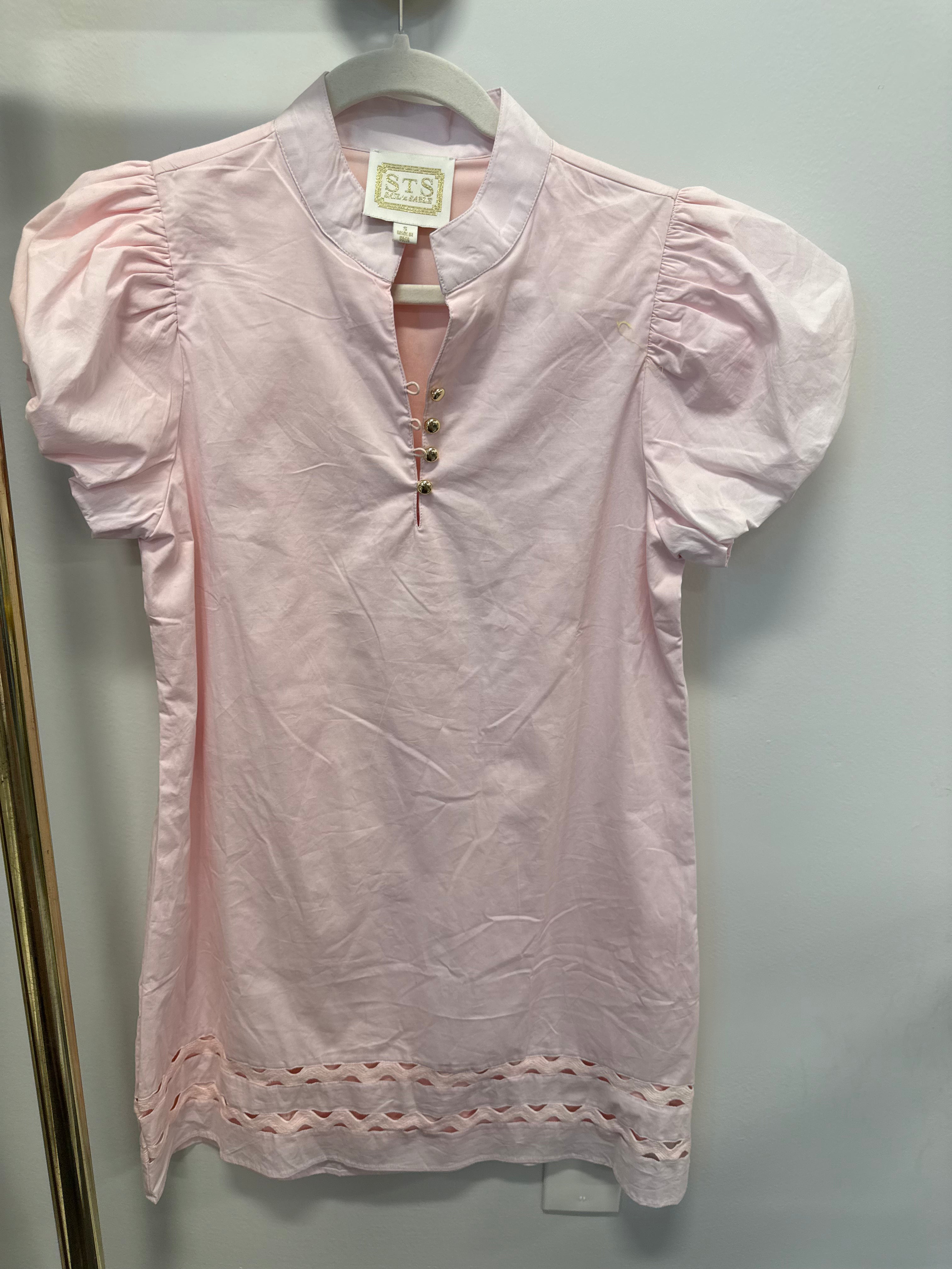 Sample Pink Puff Sleeve Mini Dress (S)