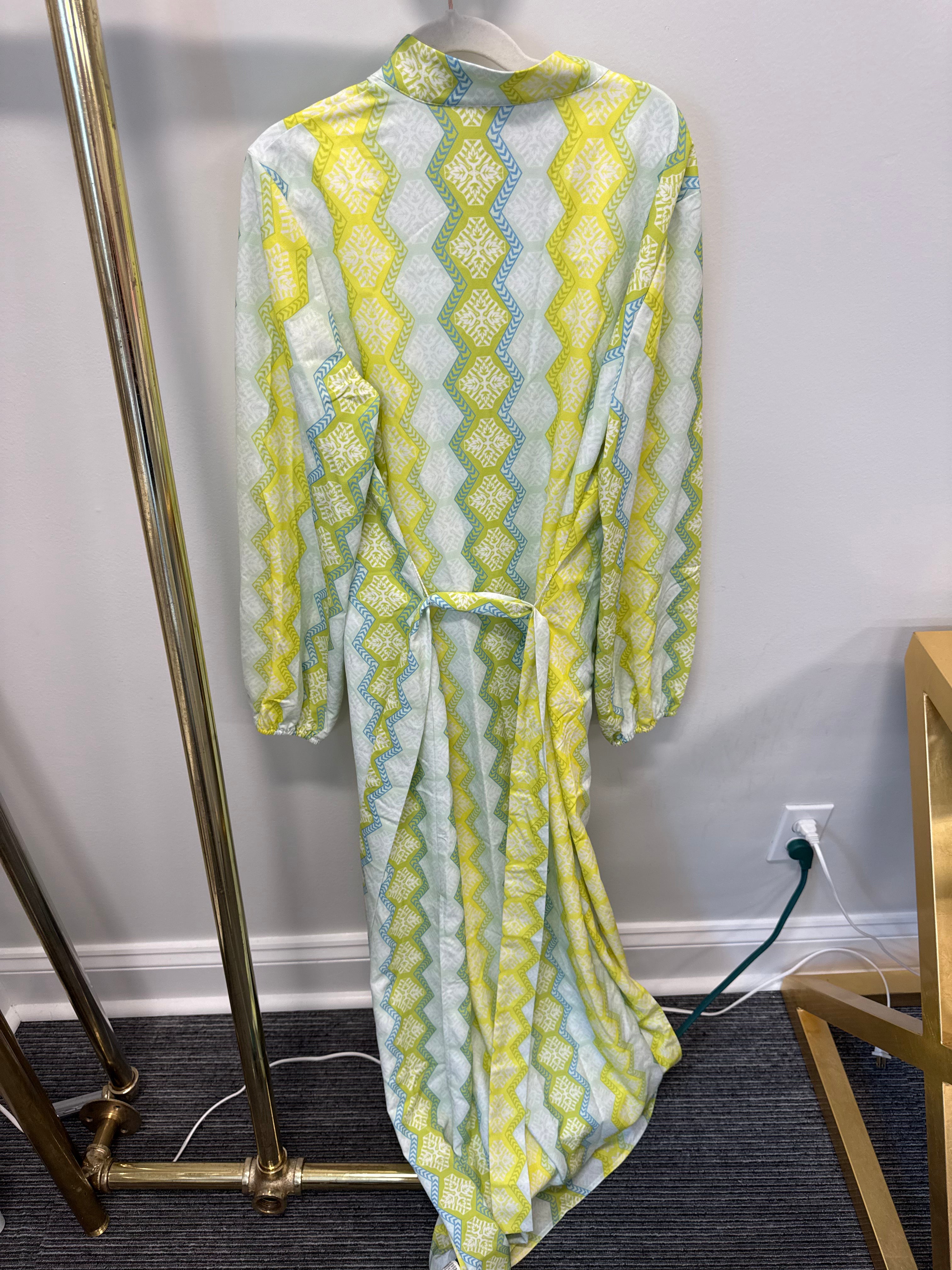 SAMPLE Green/Yellow Belted Maxi Dress (XS)