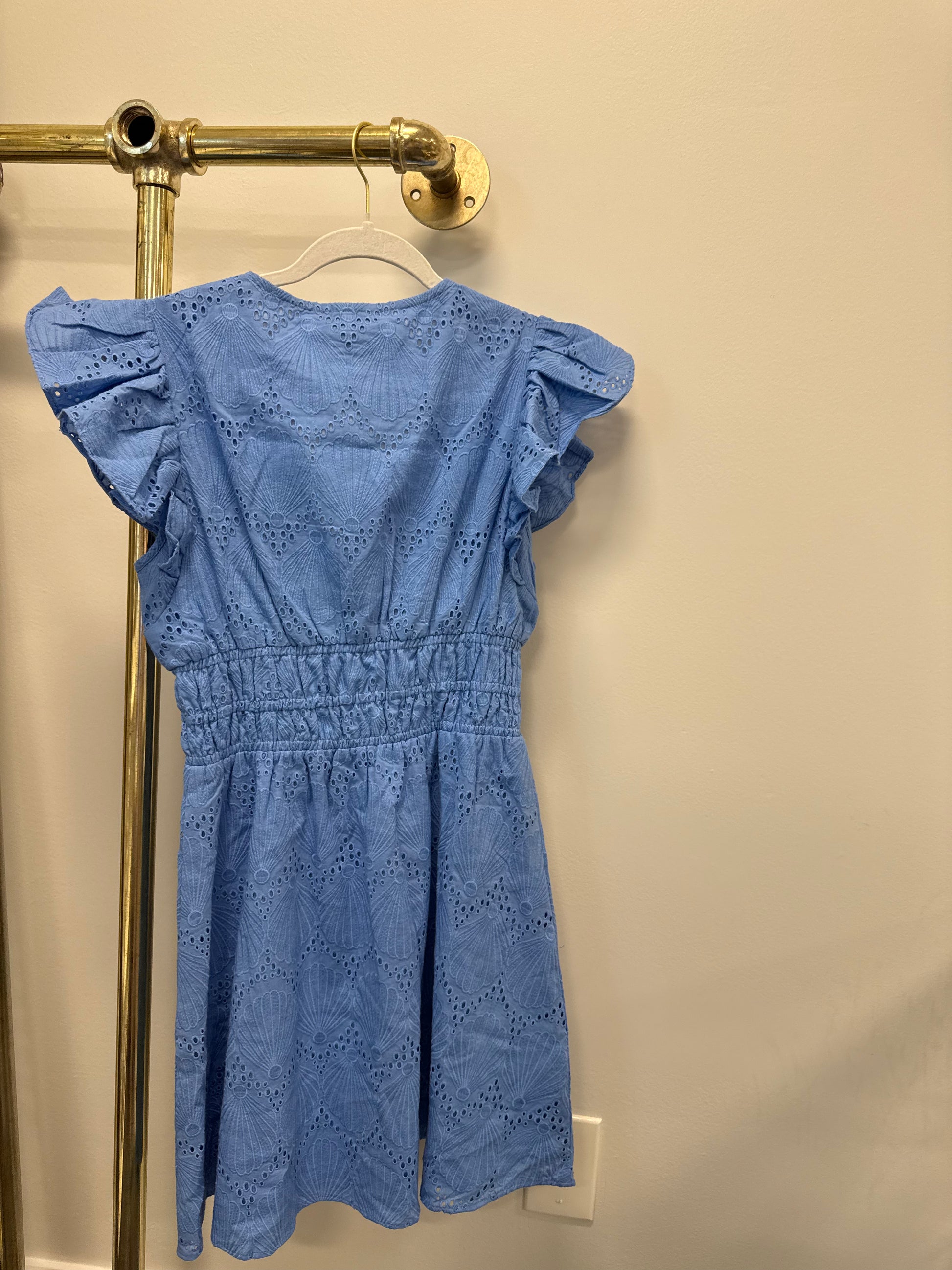 Sample Blue Eyelet Mini Dress (S)