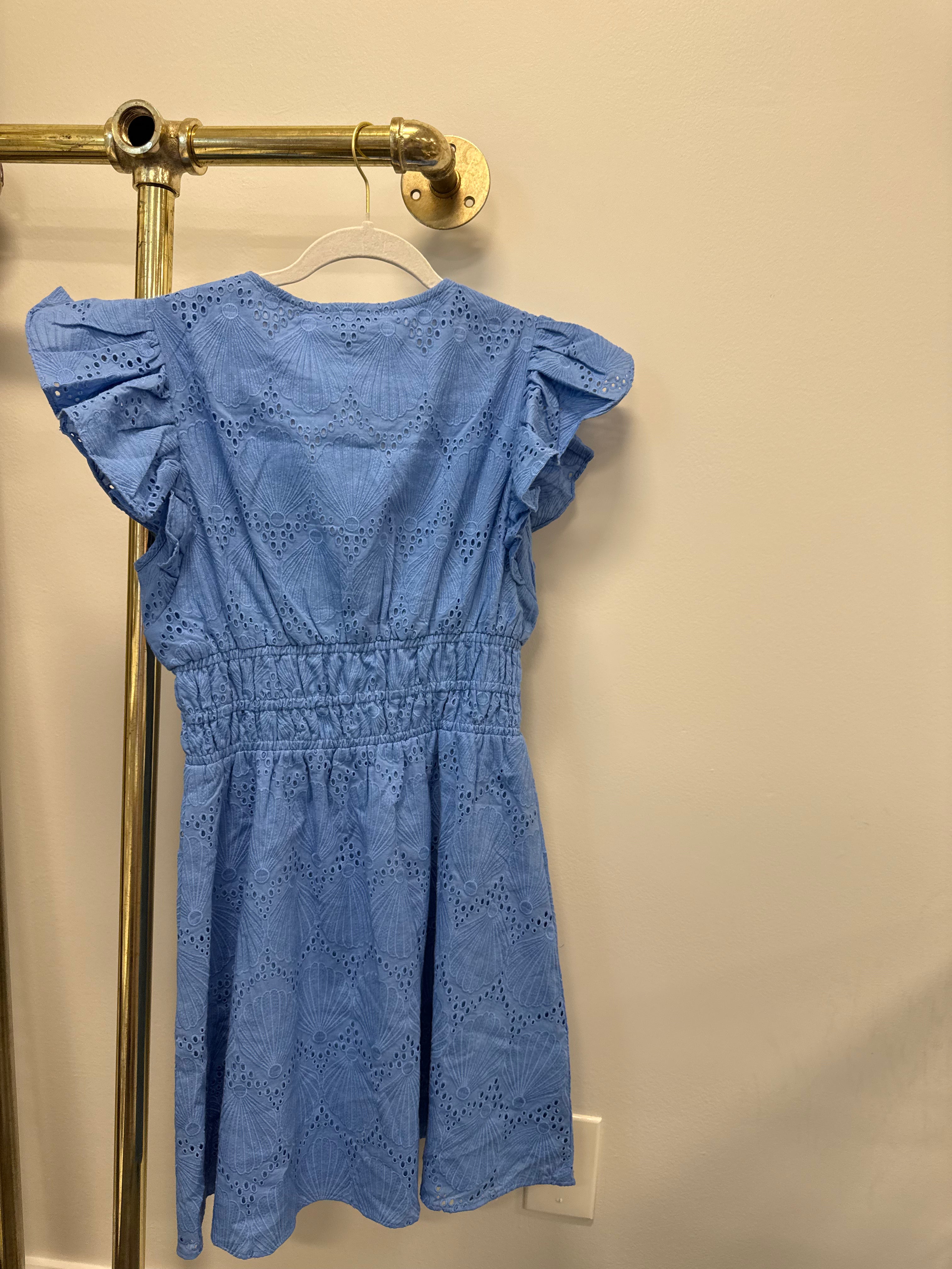 Sample Blue Eyelet Mini Dress (S)