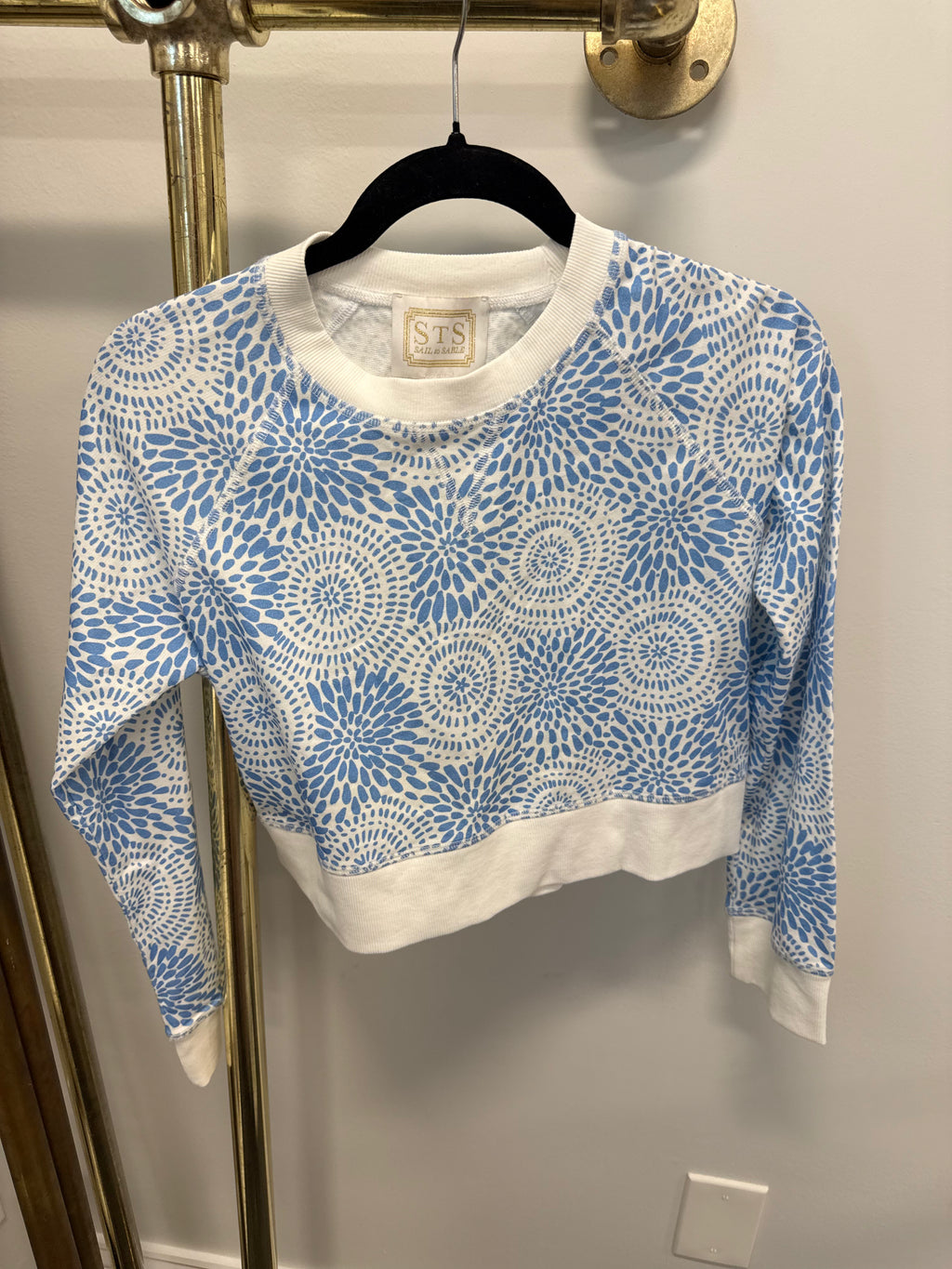 Sample Long Sleeve Blue Patterned Sweatshirt Set (S)