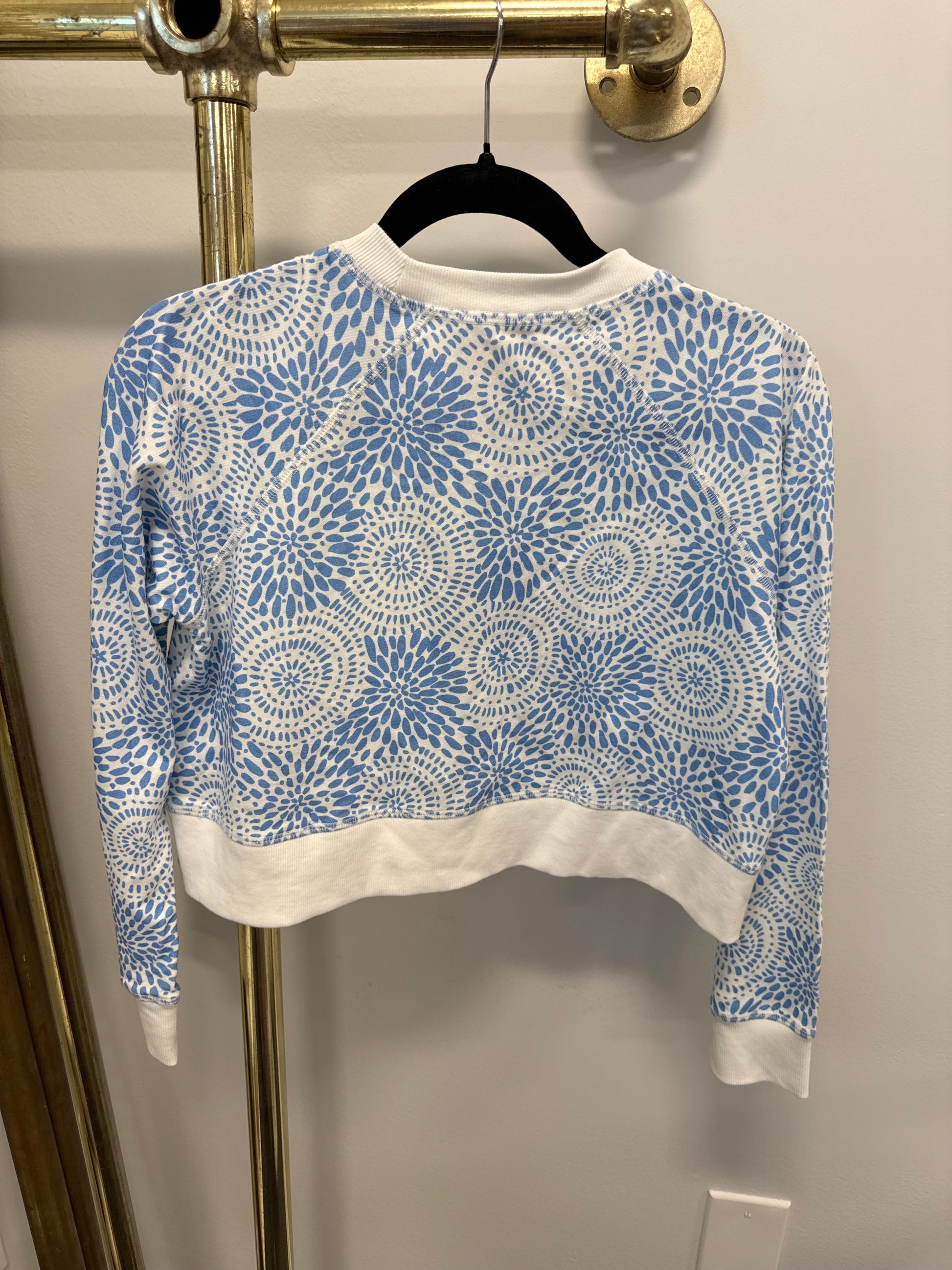 Sample Long Sleeve Blue Patterned Sweatshirt Set (S)