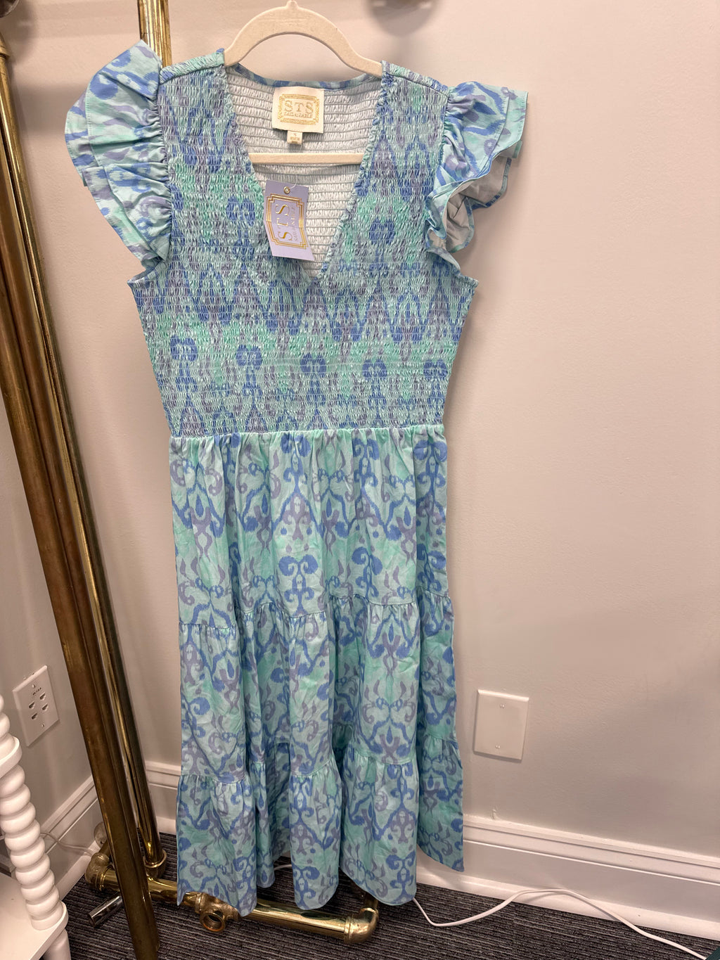 Sample Flutter Sleeve Poplin Maxi Dress (S)