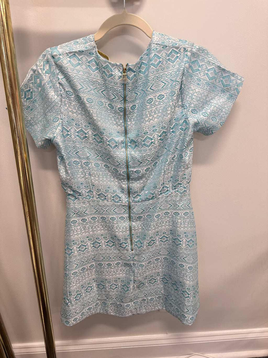Sample Mini Mint/White Scalloped Dress (S)